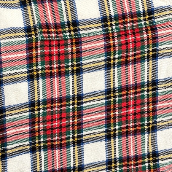 Crewcuts flannel plaid holiday red white green boys size 8 button down JCrew - Picture 4 of 5